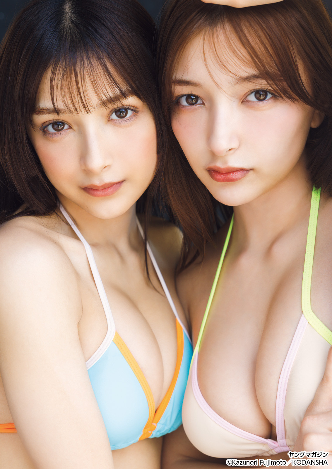 “最強無敵姉妹”エリマリ、6年ぶり『ヤンマガ』表紙　衝撃の“密着”ショット